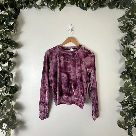 Lululemon Athletic Velour Warm Down Crew Sweater Interstellar Cassis Size 4